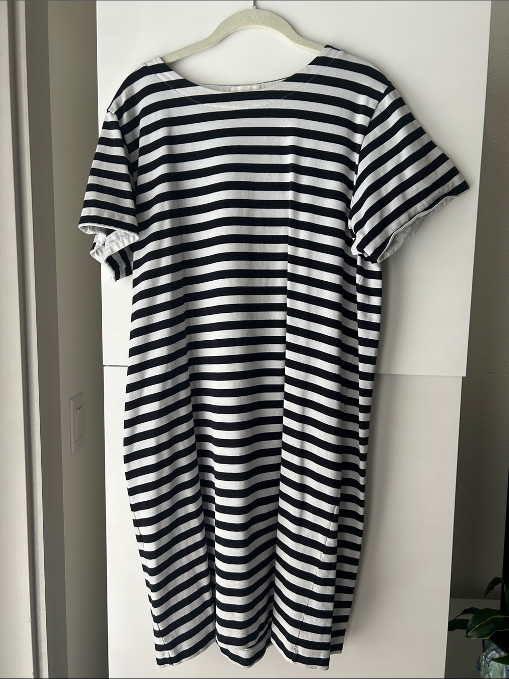 COS Navy and White Striped Top